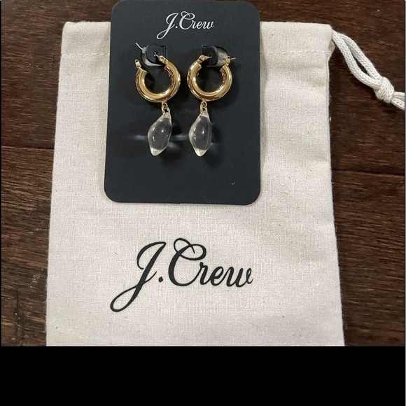 J.Crew-Hoop huggie drop earrings-new - Picture 5 of 8